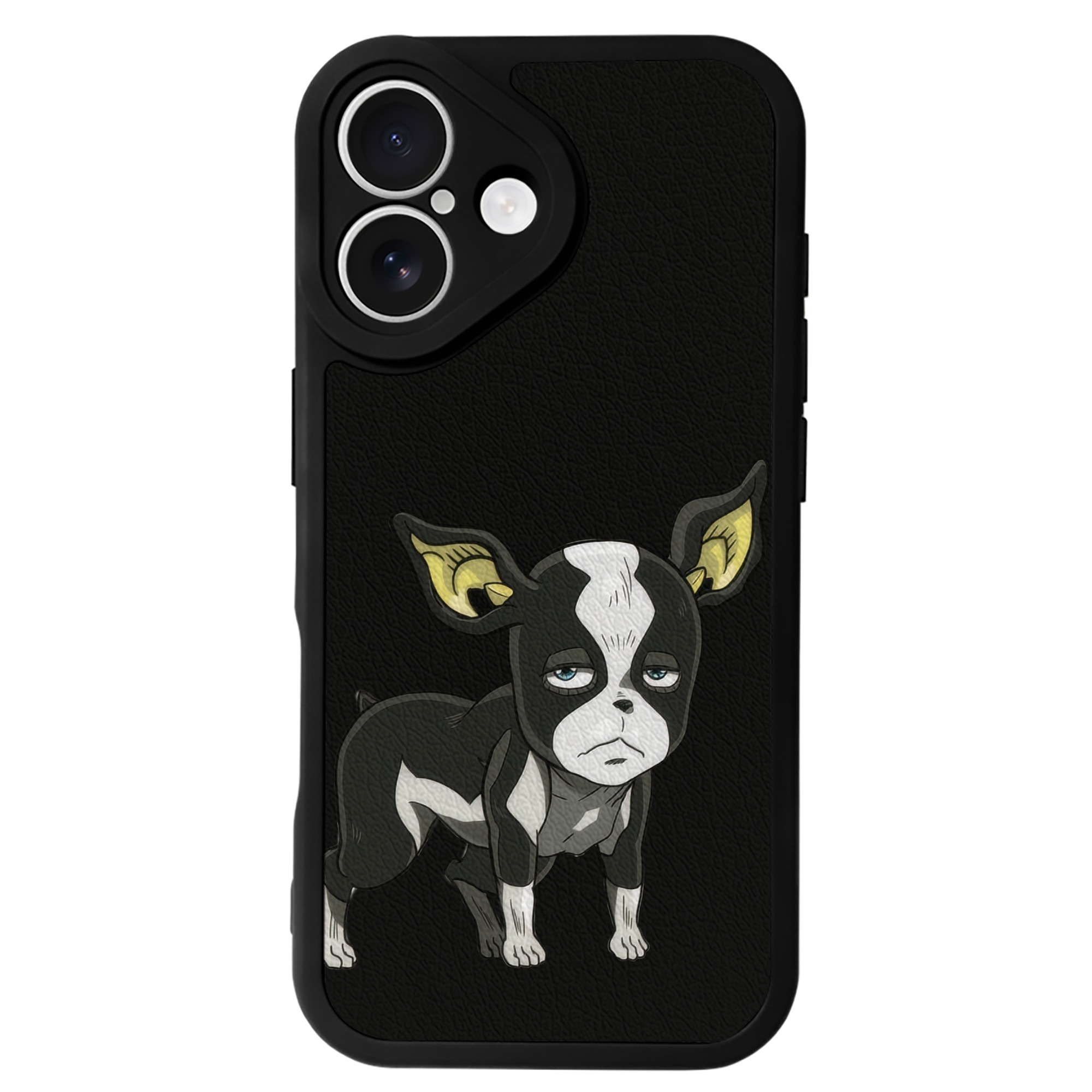 （画像用） ジョジョの奇妙な冒険 イギー JoJo's Bizarre Adventure Iggy 【iPhone 16シリーズ対応】シリコンスマホケース（レザー調） 材質：シリコン